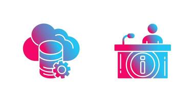 cloud data and information desk Icon vector