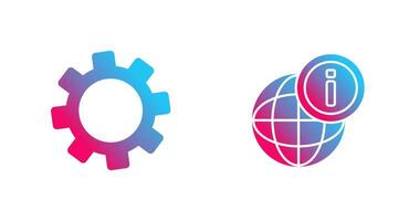 cogwheel and world Icon vector