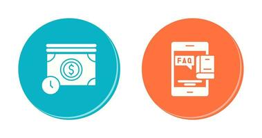 Time is Mony and Faq Icon vector