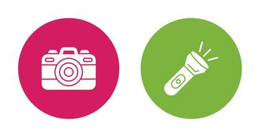 Camera and Flash Light Icon vector