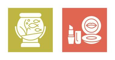 Fishbowl and Makeup Icon vector
