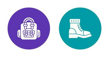 Backpack and Boots Icon vector