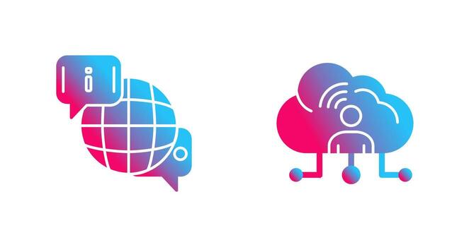 charla y red icono vector