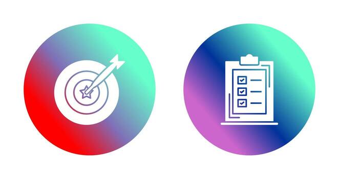 Dart and Checklist Icon vector