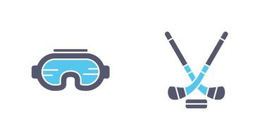 Goggle and Ice Hockey Icon vector