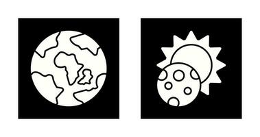 tierra y eclipse icono vector