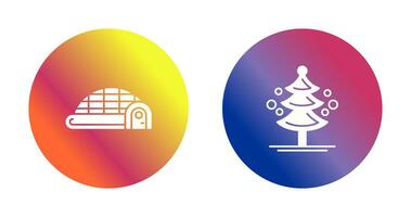 Igloo and Pine Tree Icon vector