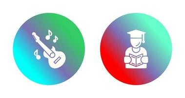 Learning and Guitar Icon vector