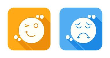 Wink and Sad Icon vector