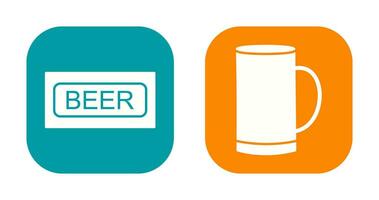 Beer Sign and Beer Mug Icon vector