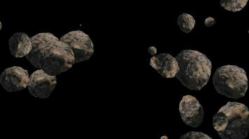 roccia asteroidi particella video