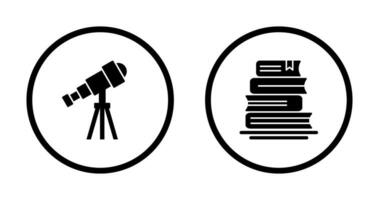 Telescope and BooksSnack and Money Icon vector