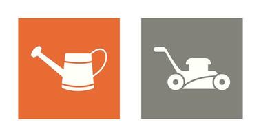 Watering tool and Lawn Mower Icon vector