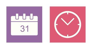 calendar and clock Icon vector