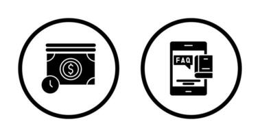 Time is Mony and Faq Icon vector