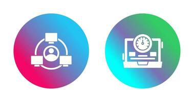 Network and Speedometer Icon vector