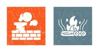 Chimney and Bonfire Icon vector