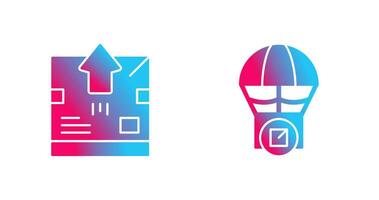 delivery box and parachute Icon vector