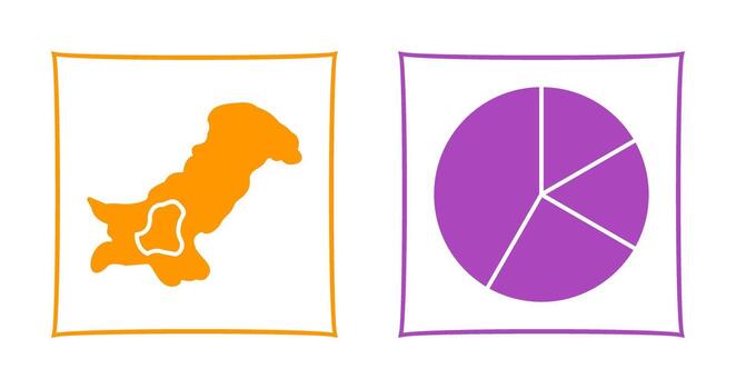 Map and Pie Icon vector