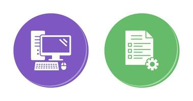 Computer and Test Icon vector