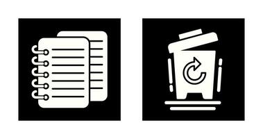 notes and bin Icon vector
