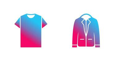 Plain T Shirt and Stylish Jacket Icon vector