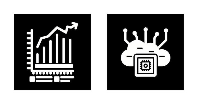 Bar Chart and Cloud Computing Icon vector
