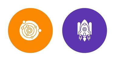 solar systems and space shuttle Icon vector