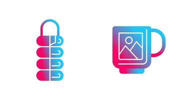 Sleeping Bag and Mug Icon vector