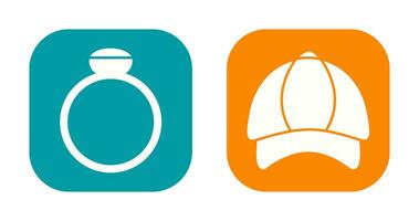 Ring and P Cap Icon vector