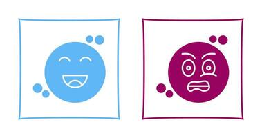 Happiness and Grimacing Icon vector