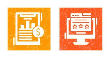 Financial Analytics and Webpage Icon vector