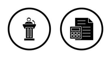 Podium and CalculatorSnack and Money Icon vector