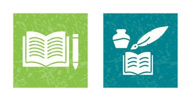 Pencil and Book and Quilland Book Icon vector