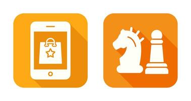 Online Shopping and Chess Piece Icon vector