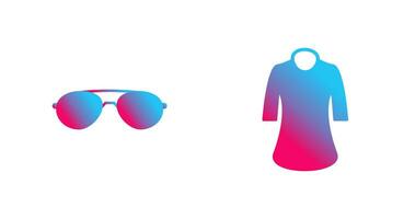 Ladies Shirt and Sunglasses Icon vector