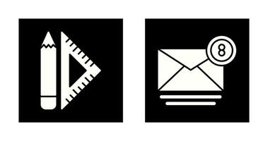 set square and mail Icon vector