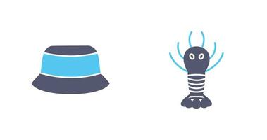 Men Hat and Lobster Icon vector