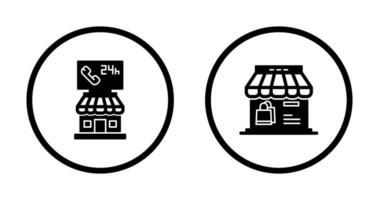 24 Hour and Store Icon vector