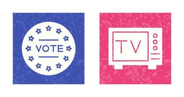 Vote and Tv Icon vector