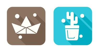 Origami and Cactus Icon vector