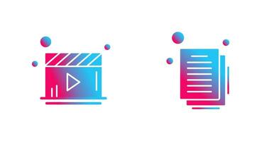 Video Player and Document Icon vector