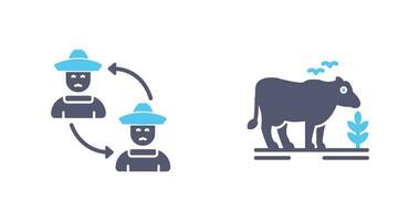 Connect and Cattle Icon vector