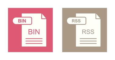 BIN and RSS Icon vector