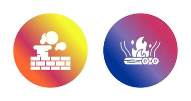 Chimney and Bonfire Icon vector