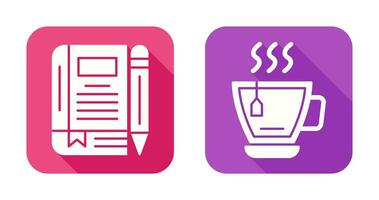 Tea and Diary Icon vector