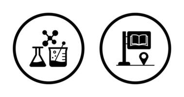 Sign Board and Chemistry Icon vector