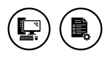Computer and Test Icon vector