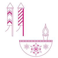 diwali tema icono estética, indio fiesta celebracion diwali vector