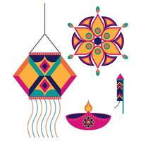 diwali tema icono estética, indio fiesta celebracion diwali vector